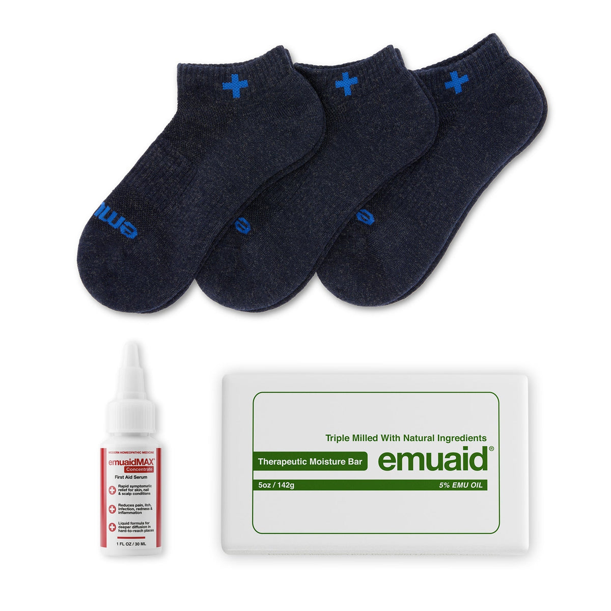 emu aid calcetines barra y suero set