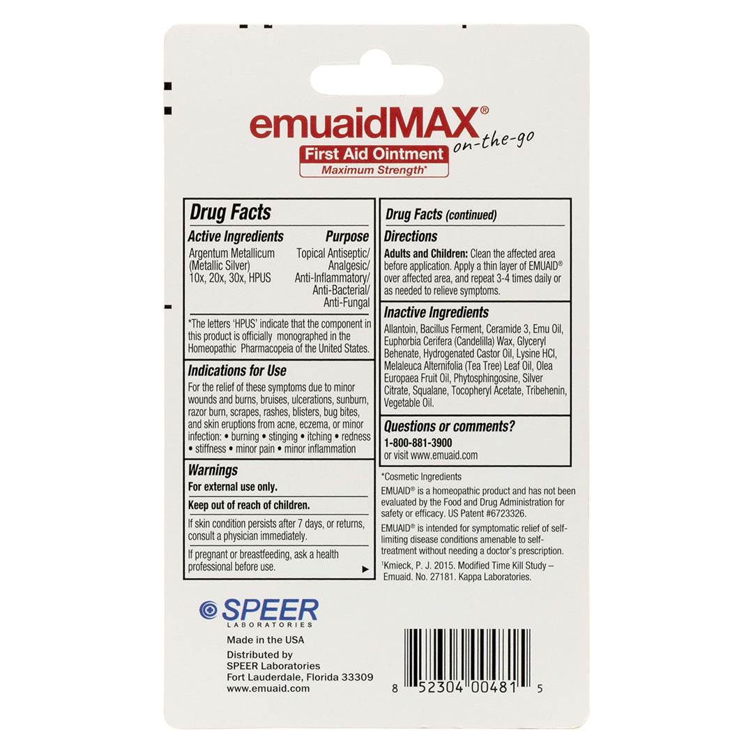 emuaidmax pomada de primeros auxilios envase dorso