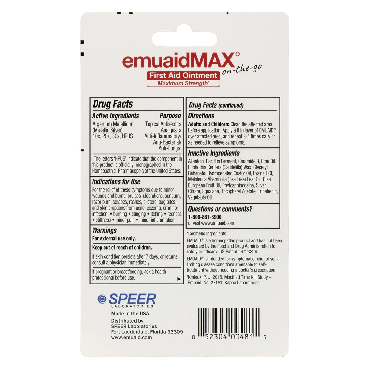 emuaidmax pomada de primeros auxilios instrucciones e ingredientes de la contraetiqueta
