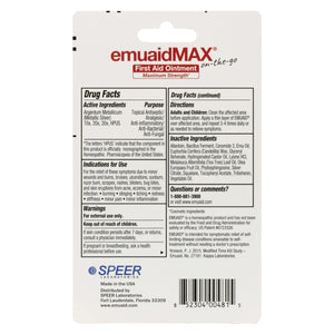 emuaidmax pomada de primeros auxilios instrucciones e ingredientes de la contraetiqueta