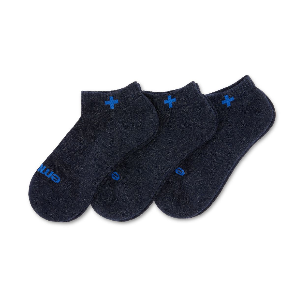 tres pares de calcetines tobilleros azul oscuro
