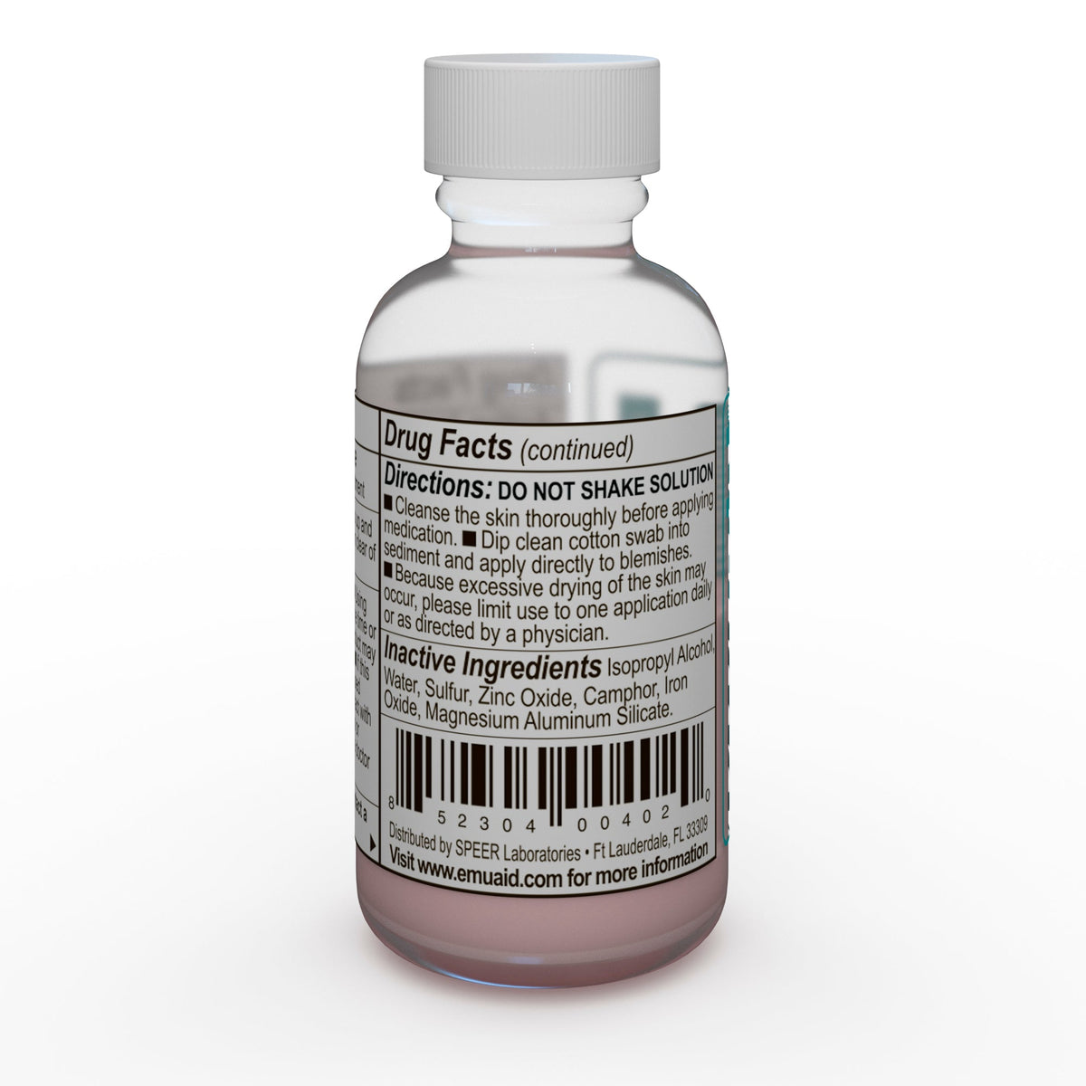 frasco con etiqueta de información sobre el medicamento e ingredientes