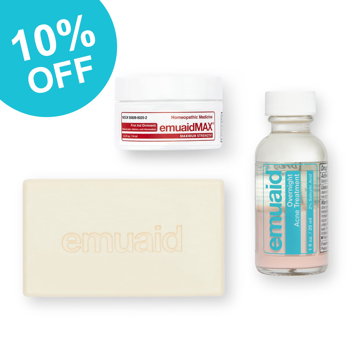 set emu aid para el cuidado de la piel con pomada y tratamiento 10% de descuento