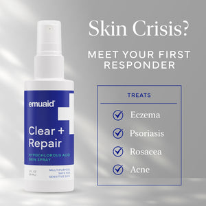 EMUAID Clear + Repair - Spray para la piel con ácido hipocloroso