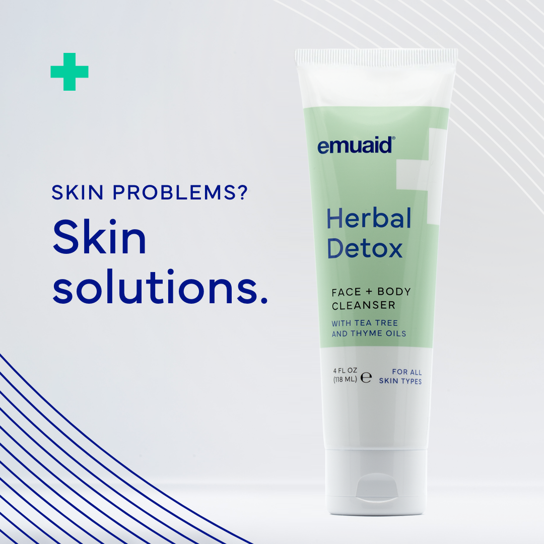 limpiador facial y corporal desintoxicante a base de hierbas con aceites de árbol de té y tomillo