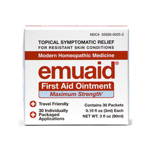 Esta es una imagen de EMUAIDMAX® Ungüento de primeros auxilios Paquete de viaje de 30 días.